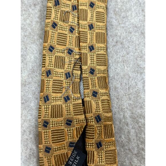 Britches of Georgetowne Geometric Silk Tie Vintage Gold Necktie - Picture 6 of 7